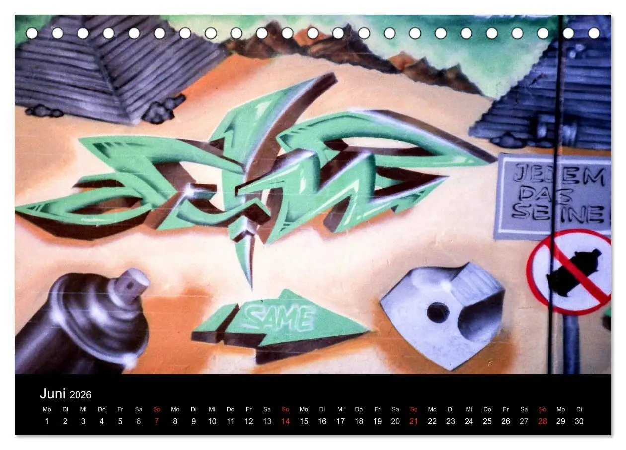 Bild: 9783516169416 | Graffiti - Kunst aus der Dose (Tischkalender 2026 DIN A5 quer),...