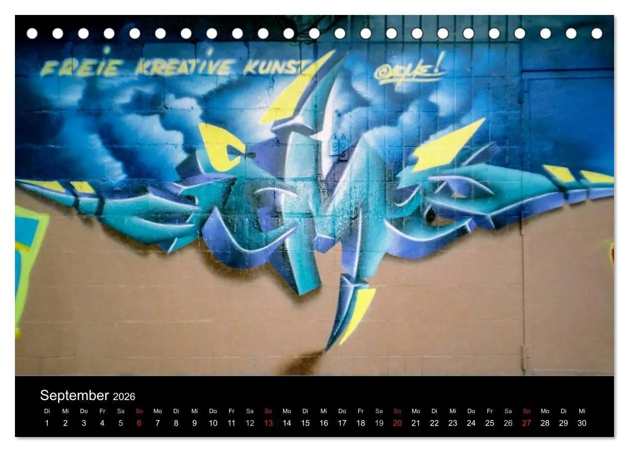 Bild: 9783516169416 | Graffiti - Kunst aus der Dose (Tischkalender 2026 DIN A5 quer),...