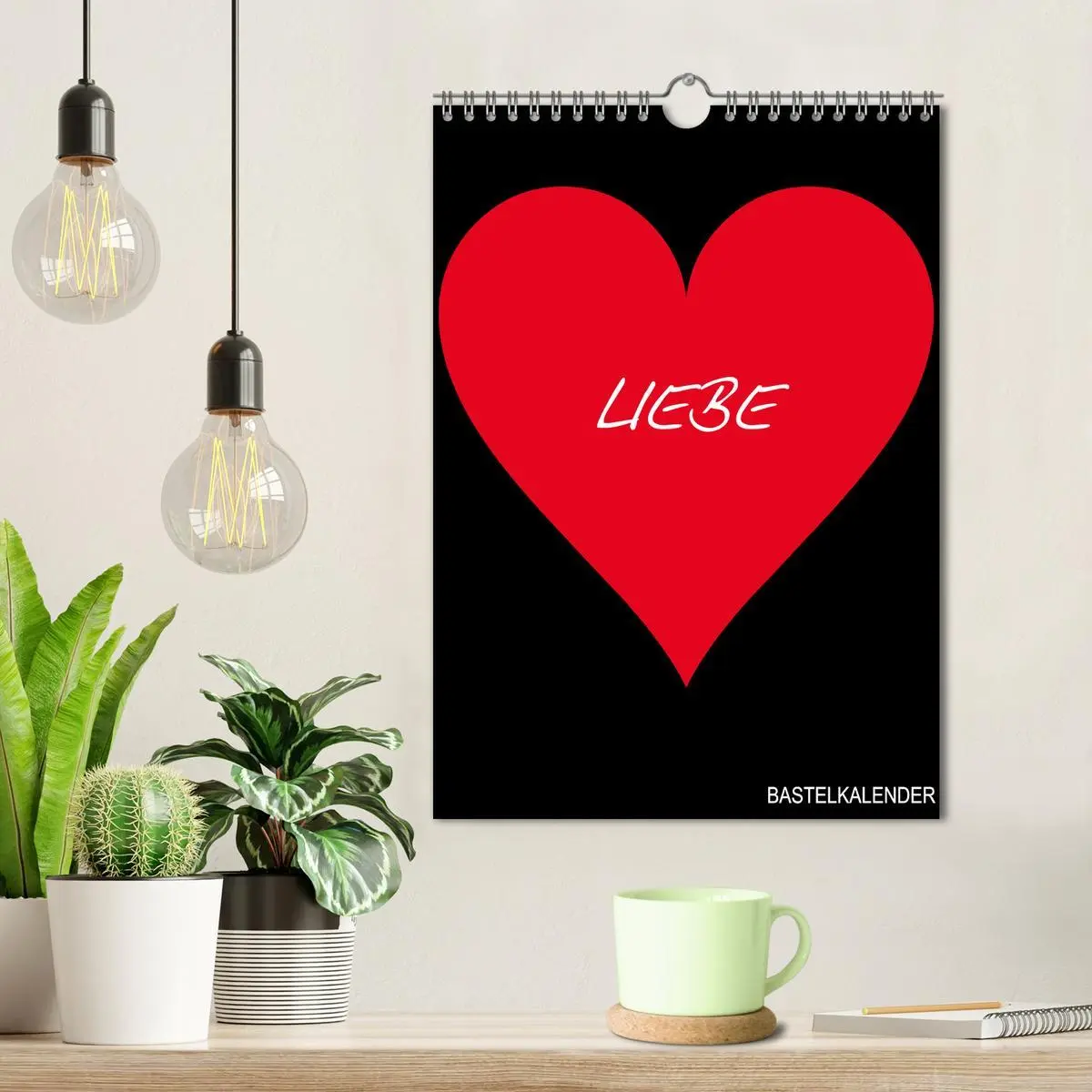 Bild: 9783516479416 | Foto- und Bastelkalender "LIEBE" in der Farbe Schwarz (Wandkalender...