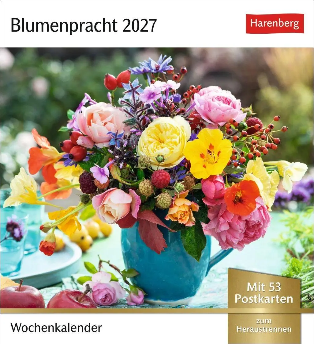 Cover: 9783840039416 | Blumenpracht Postkartenkalender 2027 - Wochenkalender mit 53...