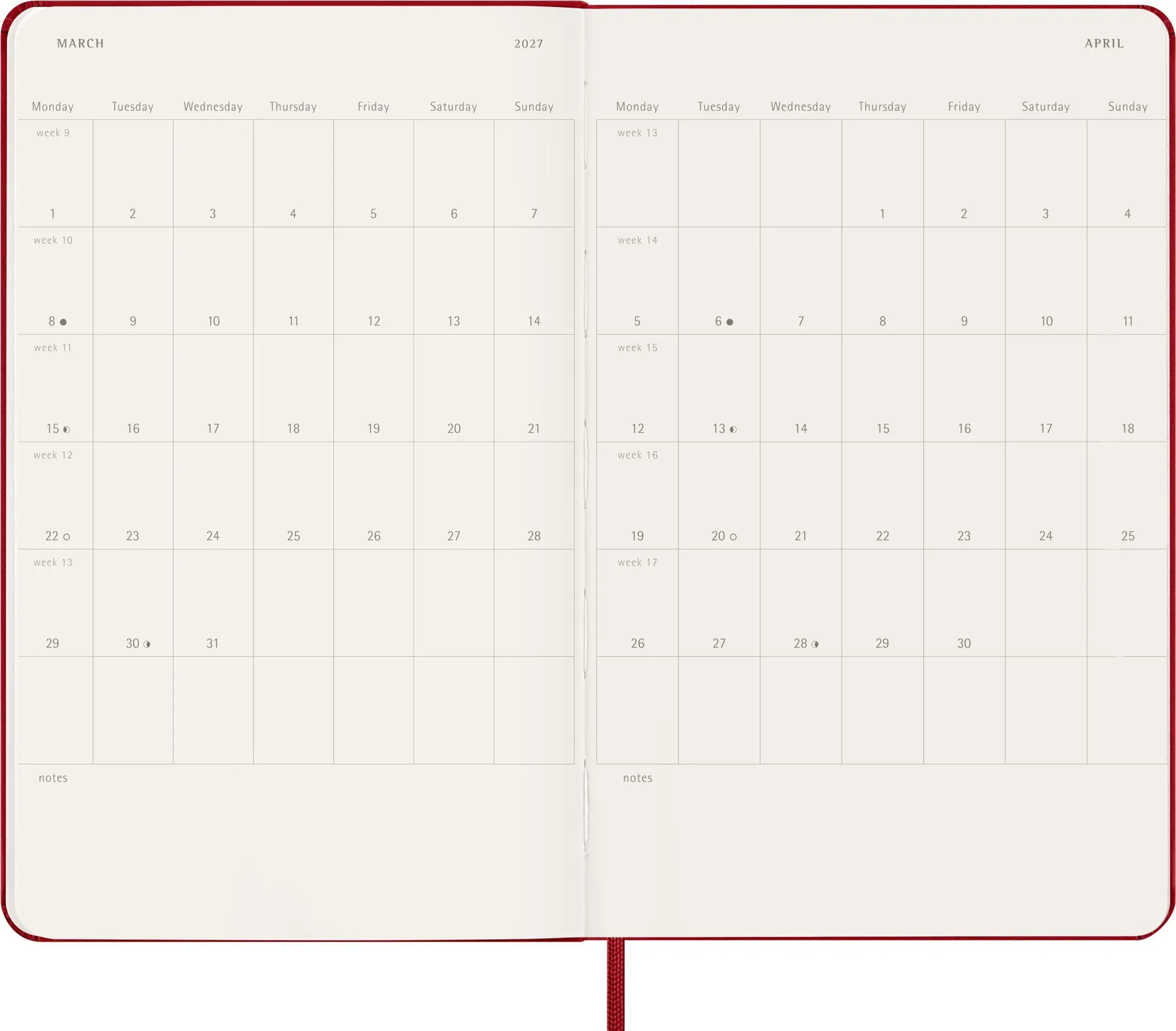 Bild: 8056999279516 | Moleskine 12 Monate Wochen Notizkalender 2027, Large/A5, 1 Wo = 1...