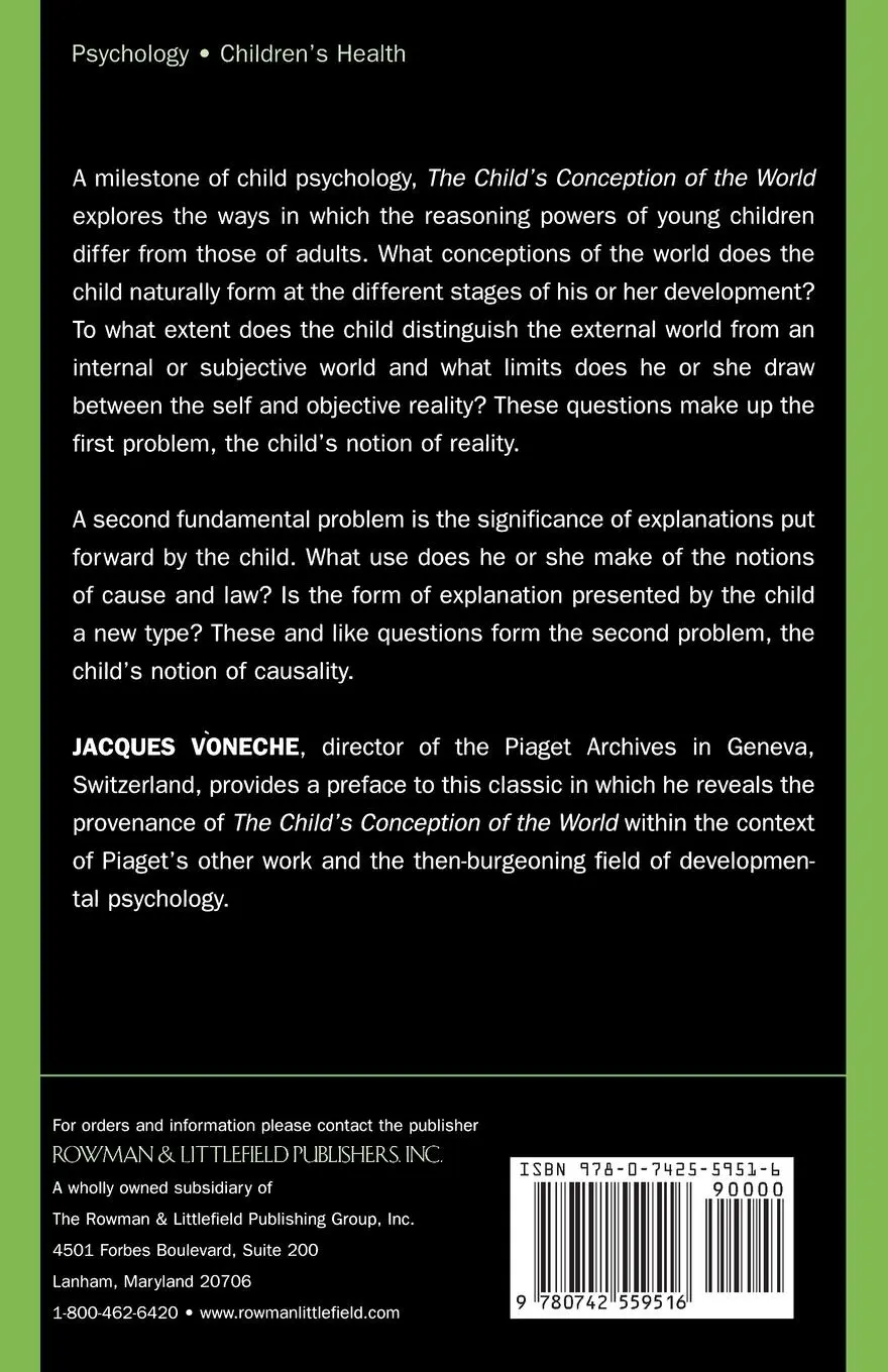 Rückseite: 9780742559516 | The Child's Conception of the World | Jean Piaget | Taschenbuch | 2007