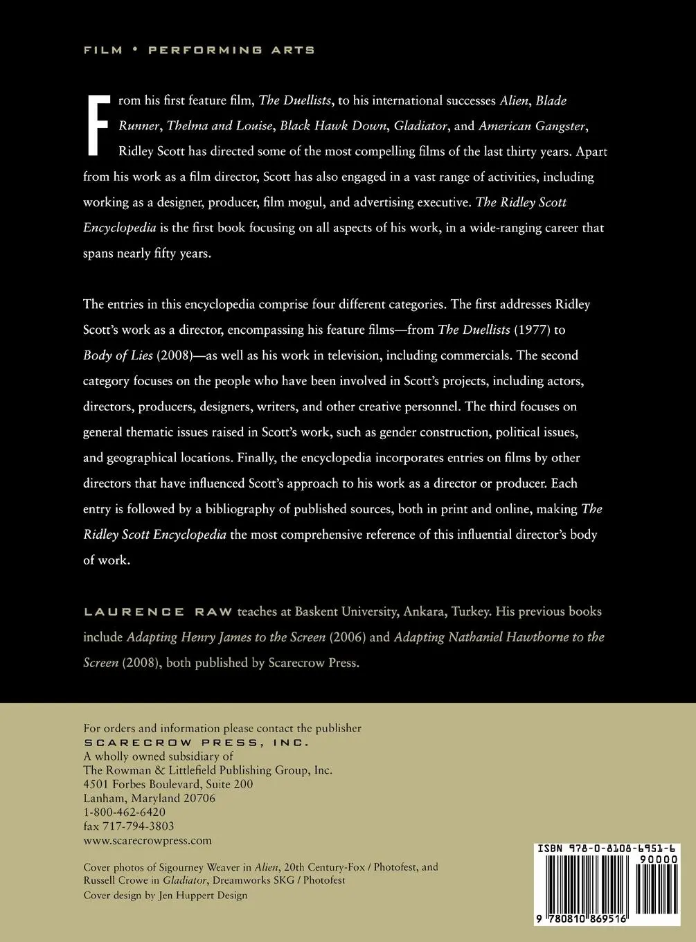 Rückseite: 9780810869516 | The Ridley Scott Encyclopedia | Laurence Raw | Buch | Englisch | 2009