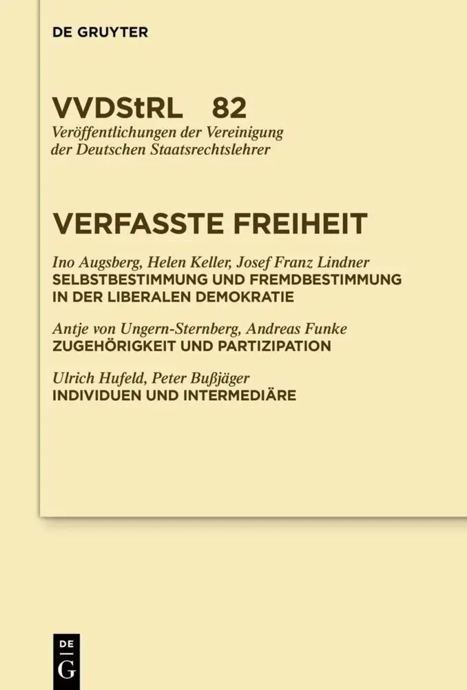Cover: 9783110779516 | Verfasste Freiheit | Frank Schorkopf | Buch | 523 S. | Deutsch | 2023