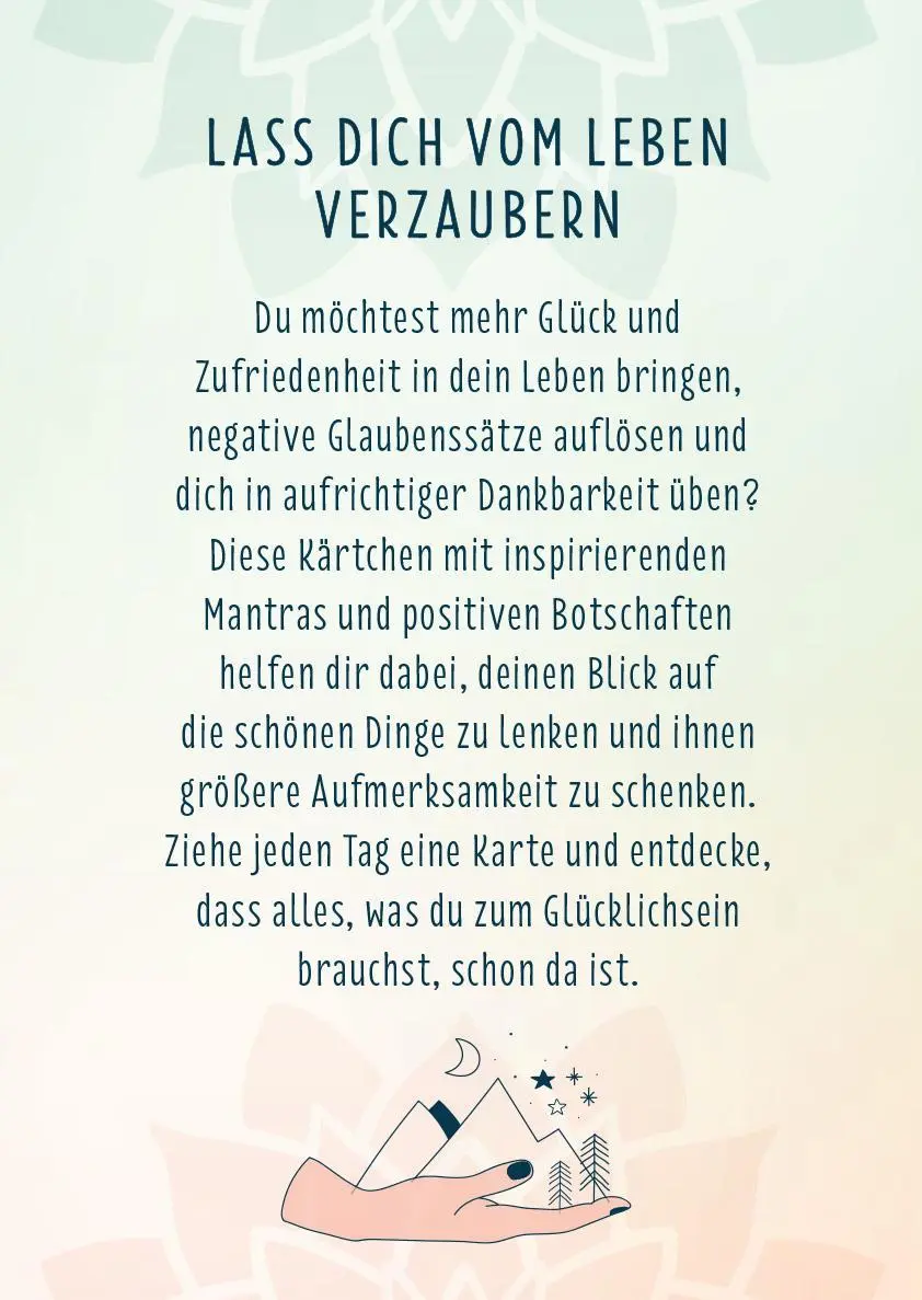 Rückseite: 9783845839516 | Dankbarkeitsmantras | 50 Kärtchen für mehr Zufriedenheit | Taschenbuch