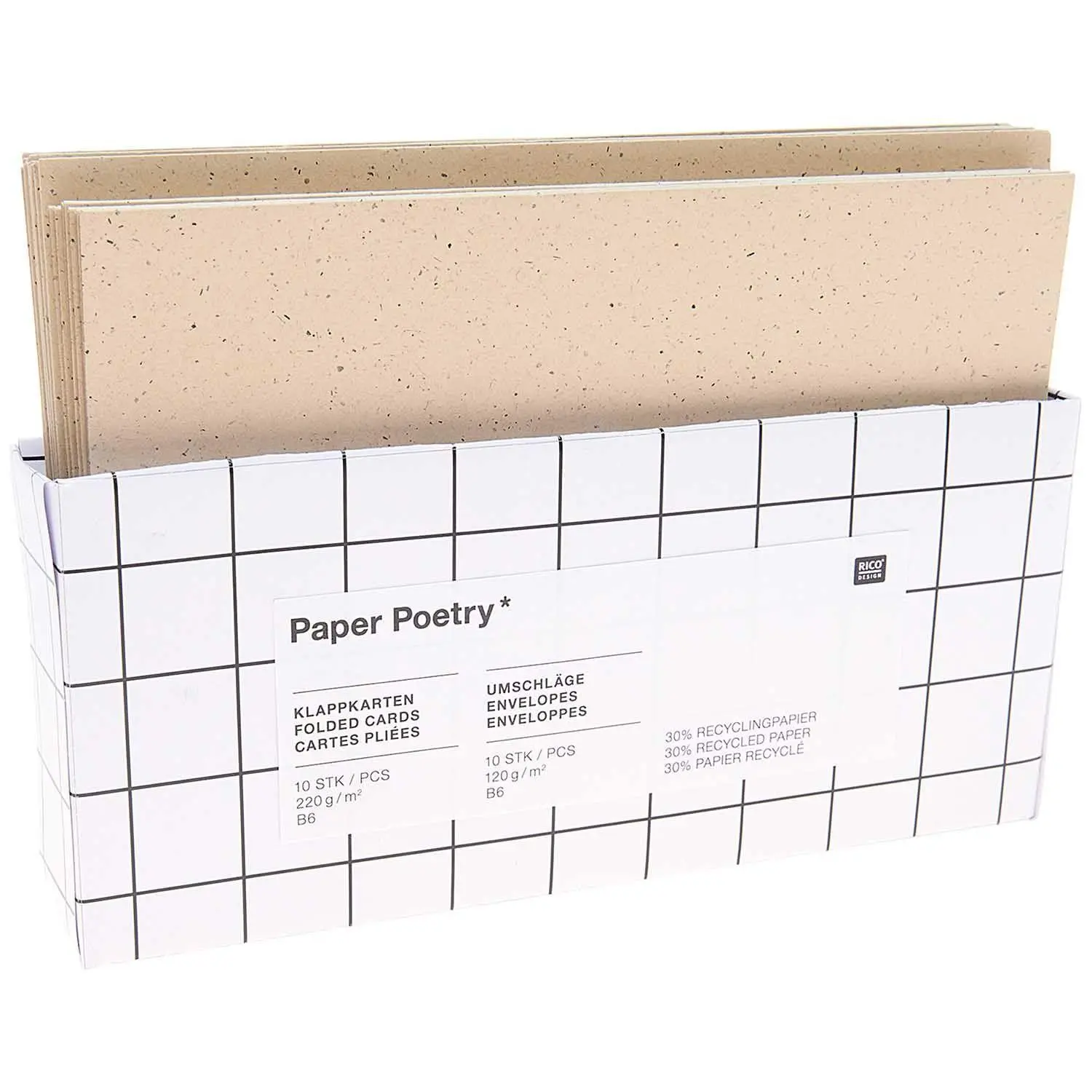 Kartenset B6, Recyclingpapier cappuccino, FSC MIX