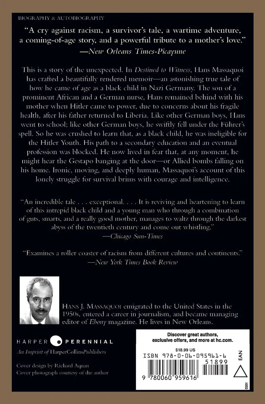 Rückseite: 9780060959616 | Destined to Witness | Growing Up Black in Nazi Germany | Massaquoi