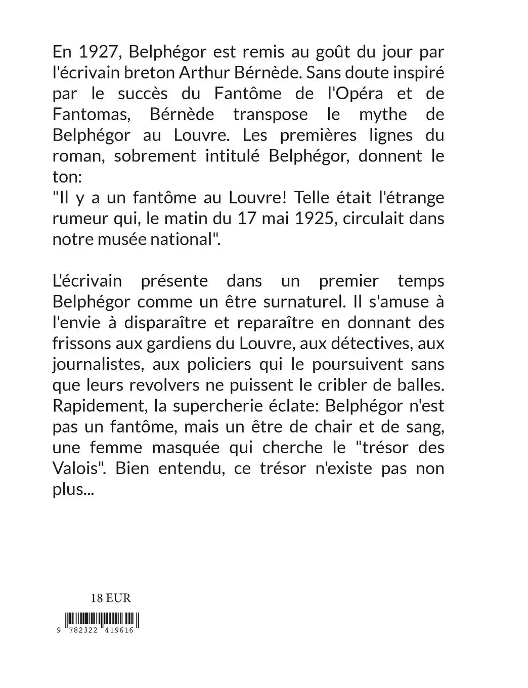 Rückseite: 9782322419616 | Belphégor | Roman policier historique | Arthur Bernède | Taschenbuch