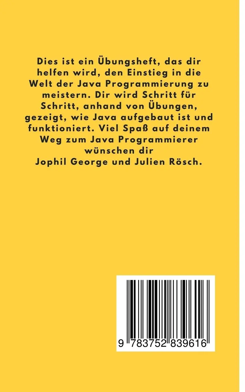 Rückseite: 9783752839616 | Java programmieren lernen für Einsteiger | Das Übungsheft | Buch