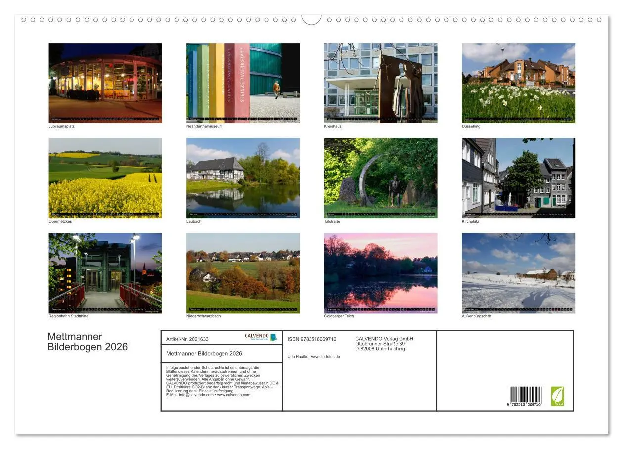 Bild: 9783516069716 | Mettmanner Bilderbogen 2026 (Wandkalender 2026 DIN A2 quer),...