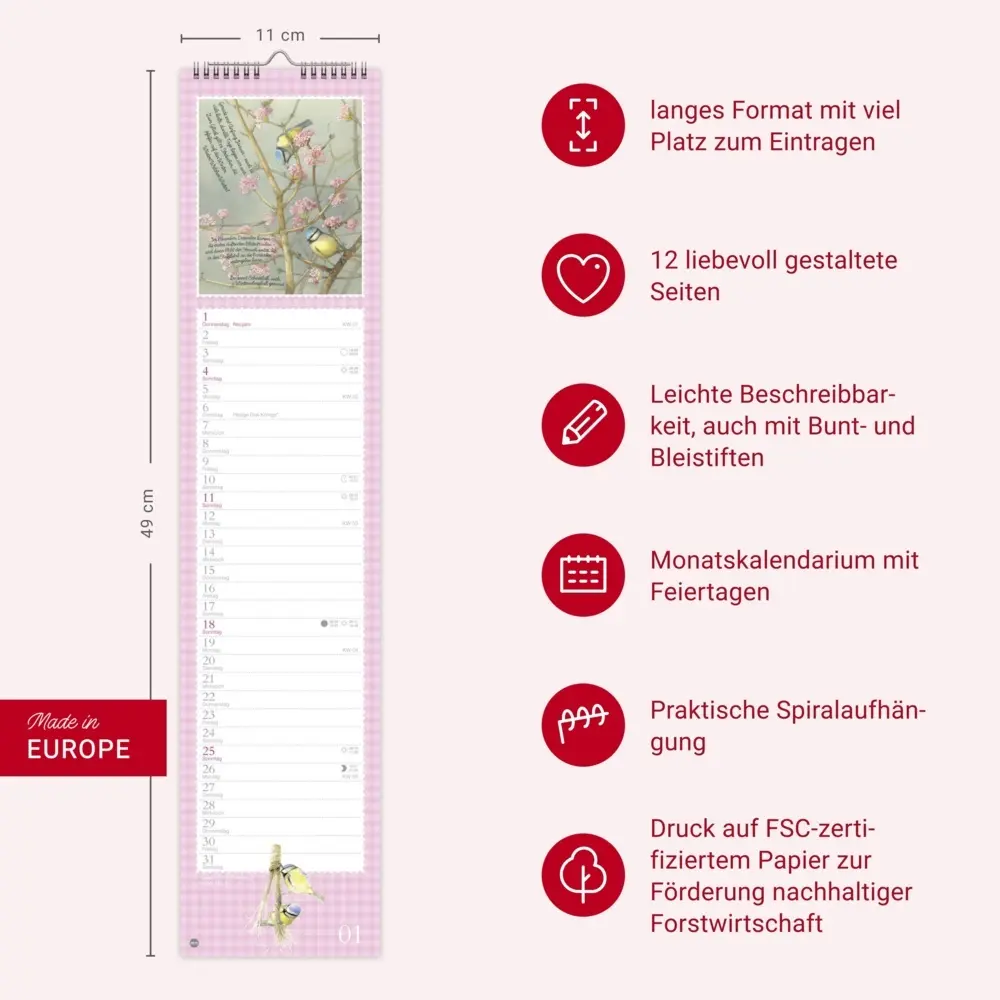 Bild: 9783756409716 | Marjolein Bastin: Die bunte Vogelwelt Langplaner 2026 | Bastin | 13 S.