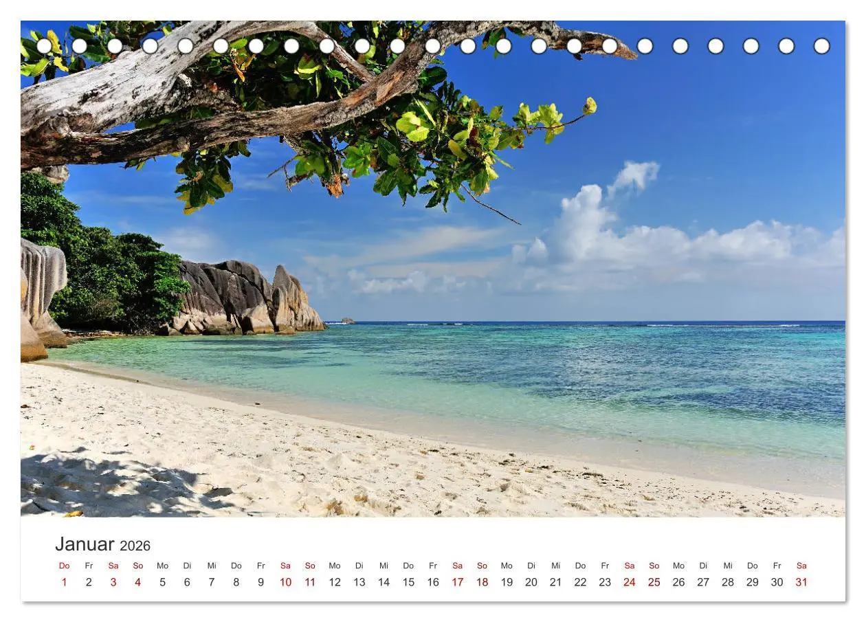 Bild: 9783457899816 | Traumstrände der Seychellen (Tischkalender 2026 DIN A5 quer),...