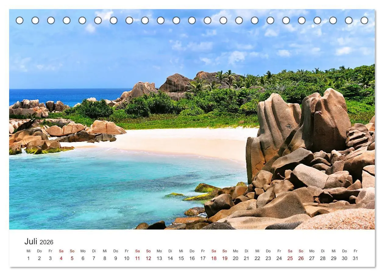 Bild: 9783457899816 | Traumstrände der Seychellen (Tischkalender 2026 DIN A5 quer),...