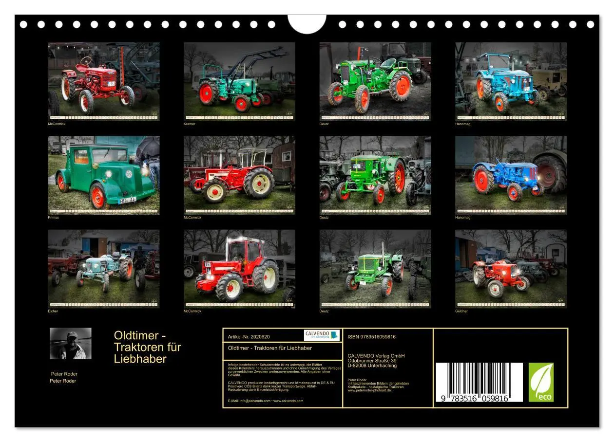 Bild: 9783516059816 | Oldtimer - Traktoren für Liebhaber (Wandkalender 2026 DIN A4 quer),...