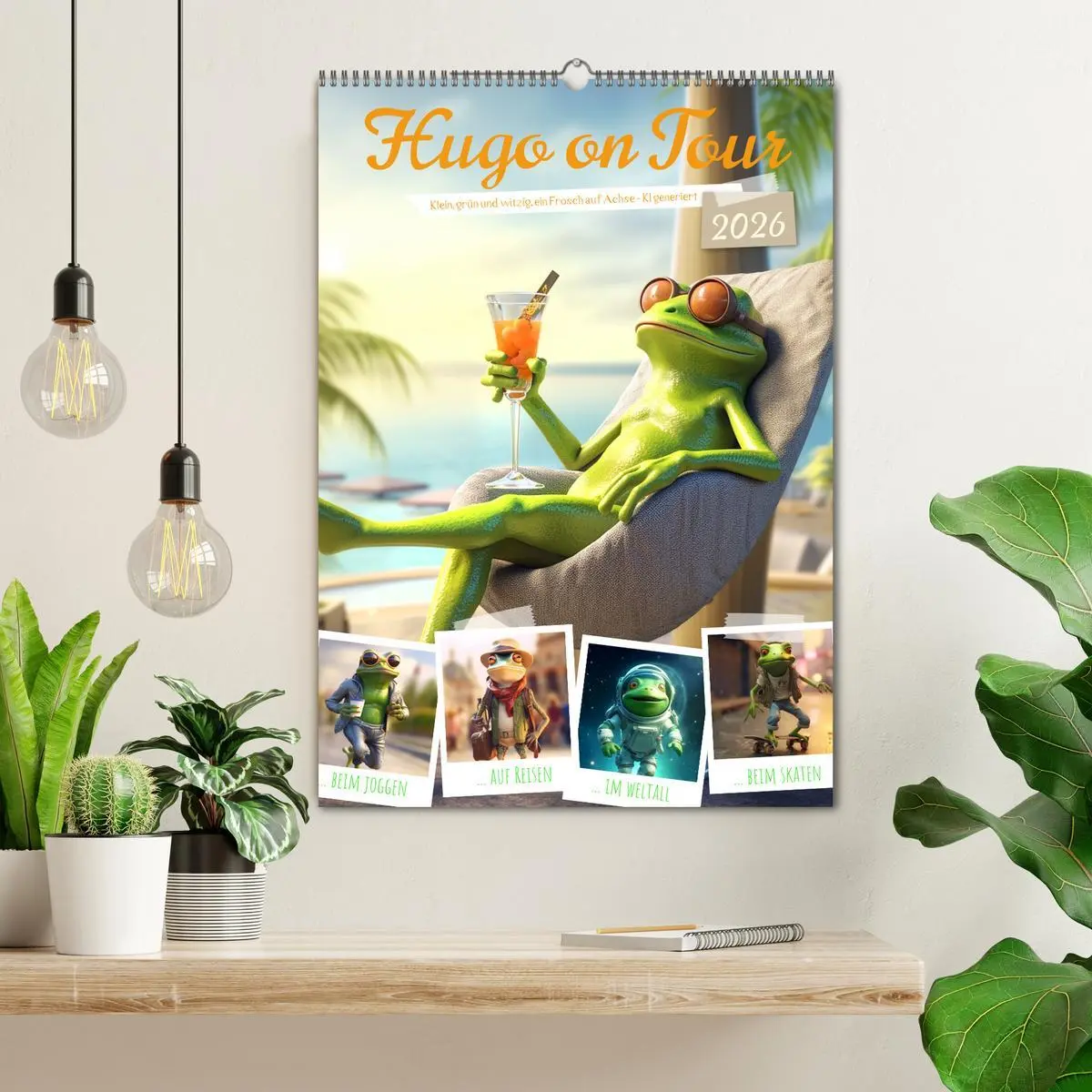 Bild: 9783516299816 | Hugo on Tour (Wandkalender 2026 DIN A2 hoch), CALVENDO Monatskalender
