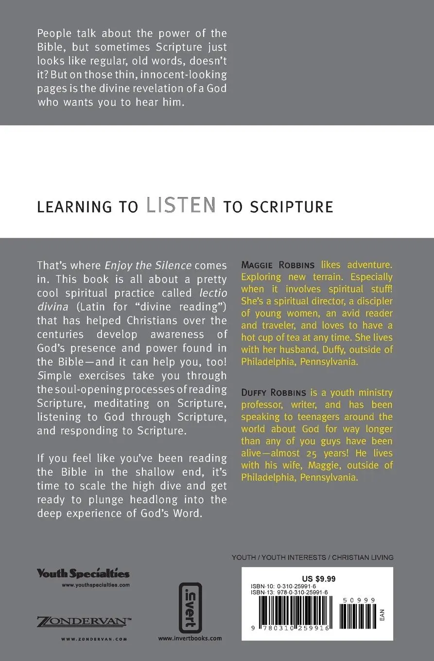 Rückseite: 9780310259916 | Enjoy the Silence | A 30-Day Experiment in Listening to God | Buch