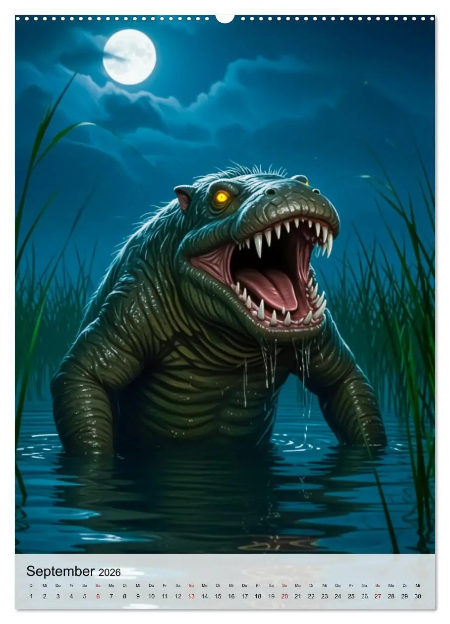 Bild: 9783516669916 | Mythische Bestien - Dunkle Legenden (Wandkalender 2026 DIN A2...