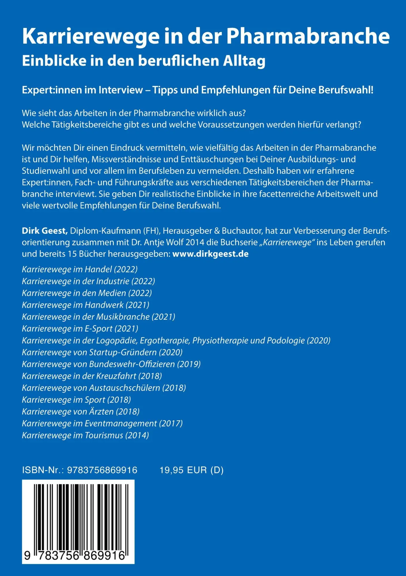 Rückseite: 9783756869916 | Karrierewege in der Pharmabranche | Dirk Geest | Taschenbuch | 188 S.