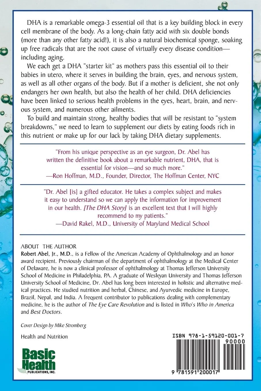 Rückseite: 9781591200017 | The DHA Story | How Nature's Super Nutrient Can Save Your Life | Abel