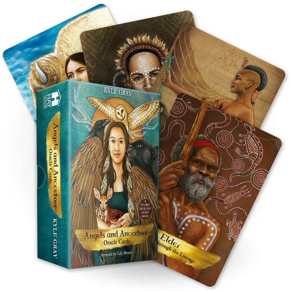Cover: 9781788170017 | Angels and Ancestors Oracle Cards | A 55-Card Deck and Guidebook | Box