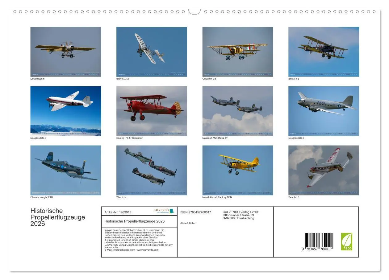 Bild: 9783457760017 | Historische Propellerflugzeuge 2026 (hochwertiger Premium...