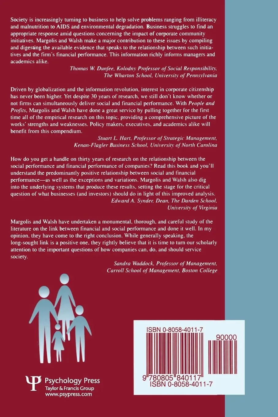 Rückseite: 9780805840117 | People and Profits? | Joshua Daniel Margolis (u. a.) | Taschenbuch