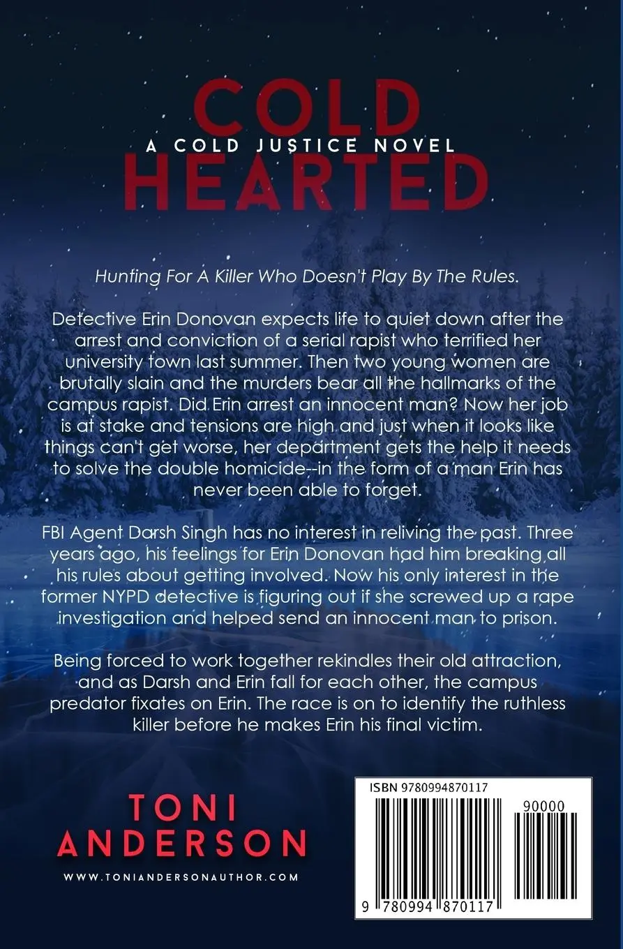 Rückseite: 9780994870117 | Cold Hearted | FBI Romantic Suspense | Toni Anderson | Taschenbuch
