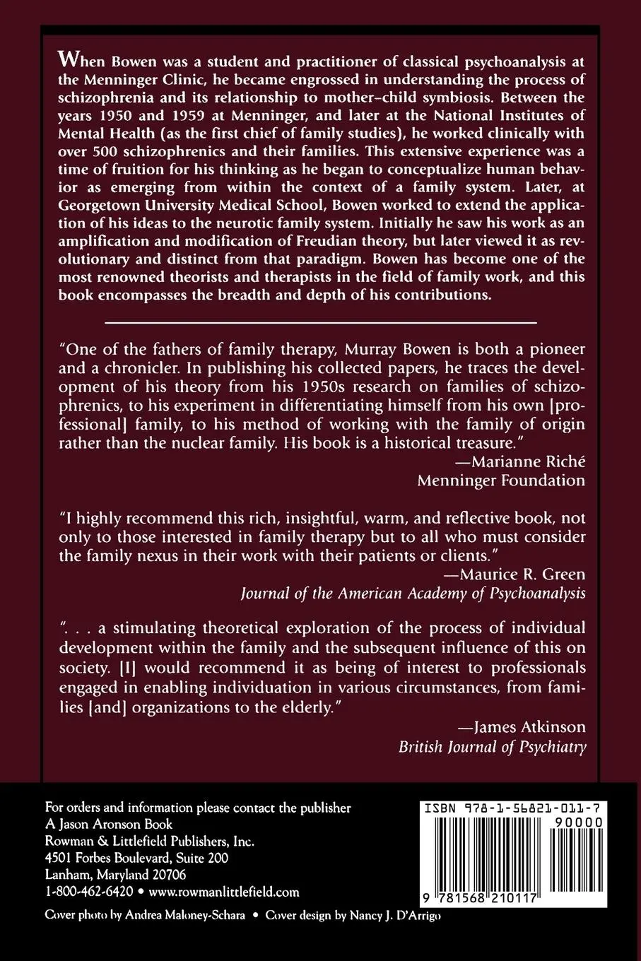 Rückseite: 9781568210117 | Family Therapy in Clinical Practice | Murray Bowen | Taschenbuch