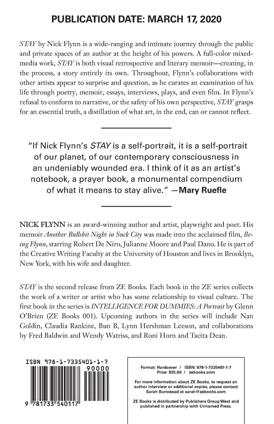 Rückseite: 9781733540117 | Stay | Threads, Conversations, Collaborations | Nick Flynn | Buch