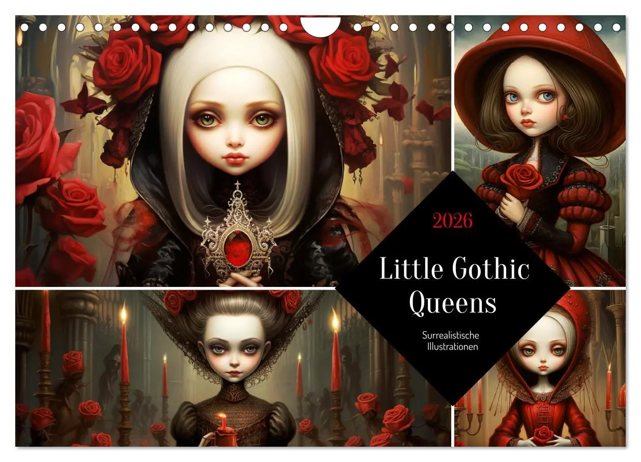 Cover: 9783457370117 | Little Gothic Queens. Surrealistische Illustrationen (Wandkalender...