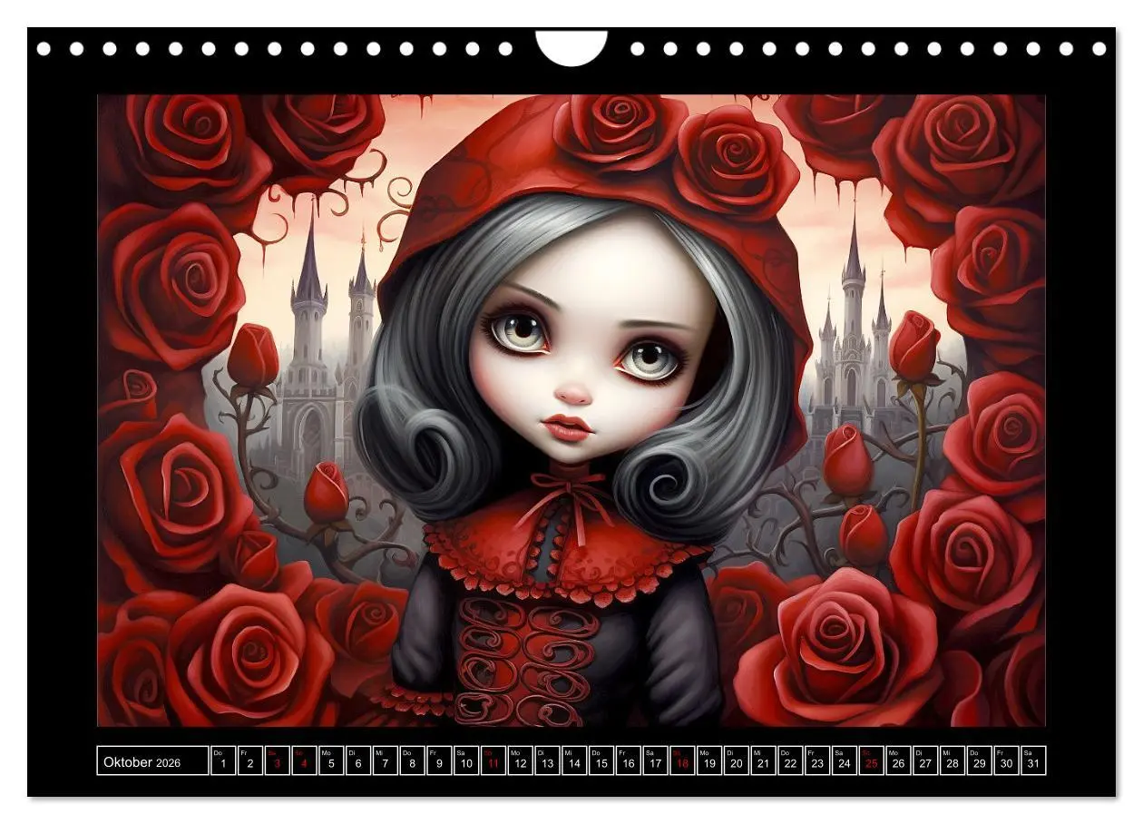 Bild: 9783457370117 | Little Gothic Queens. Surrealistische Illustrationen (Wandkalender...