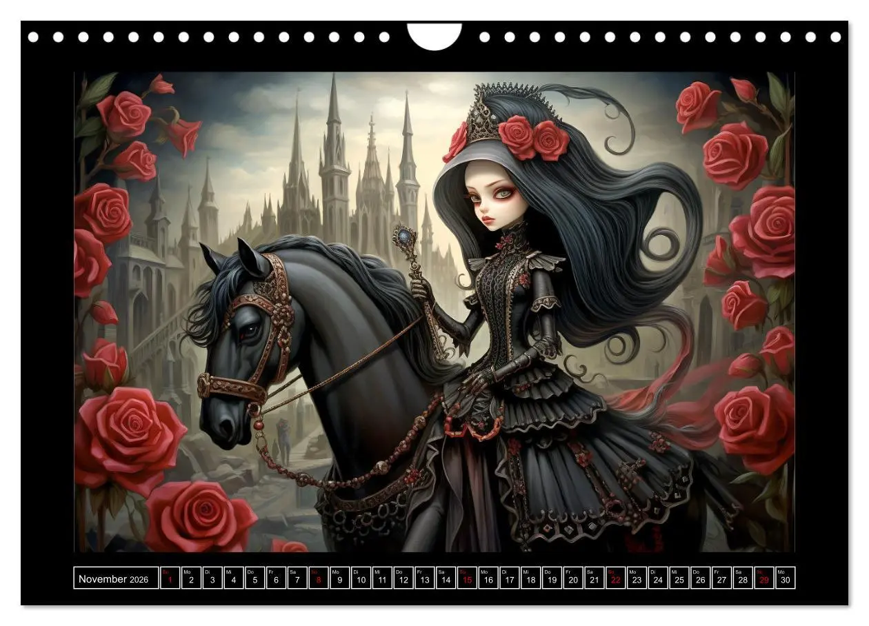 Bild: 9783457370117 | Little Gothic Queens. Surrealistische Illustrationen (Wandkalender...