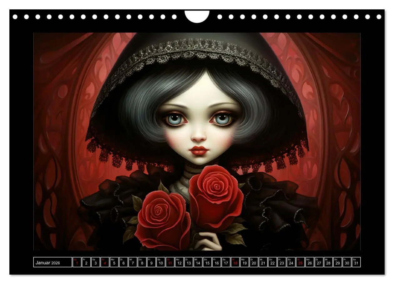 Bild: 9783457370117 | Little Gothic Queens. Surrealistische Illustrationen (Wandkalender...