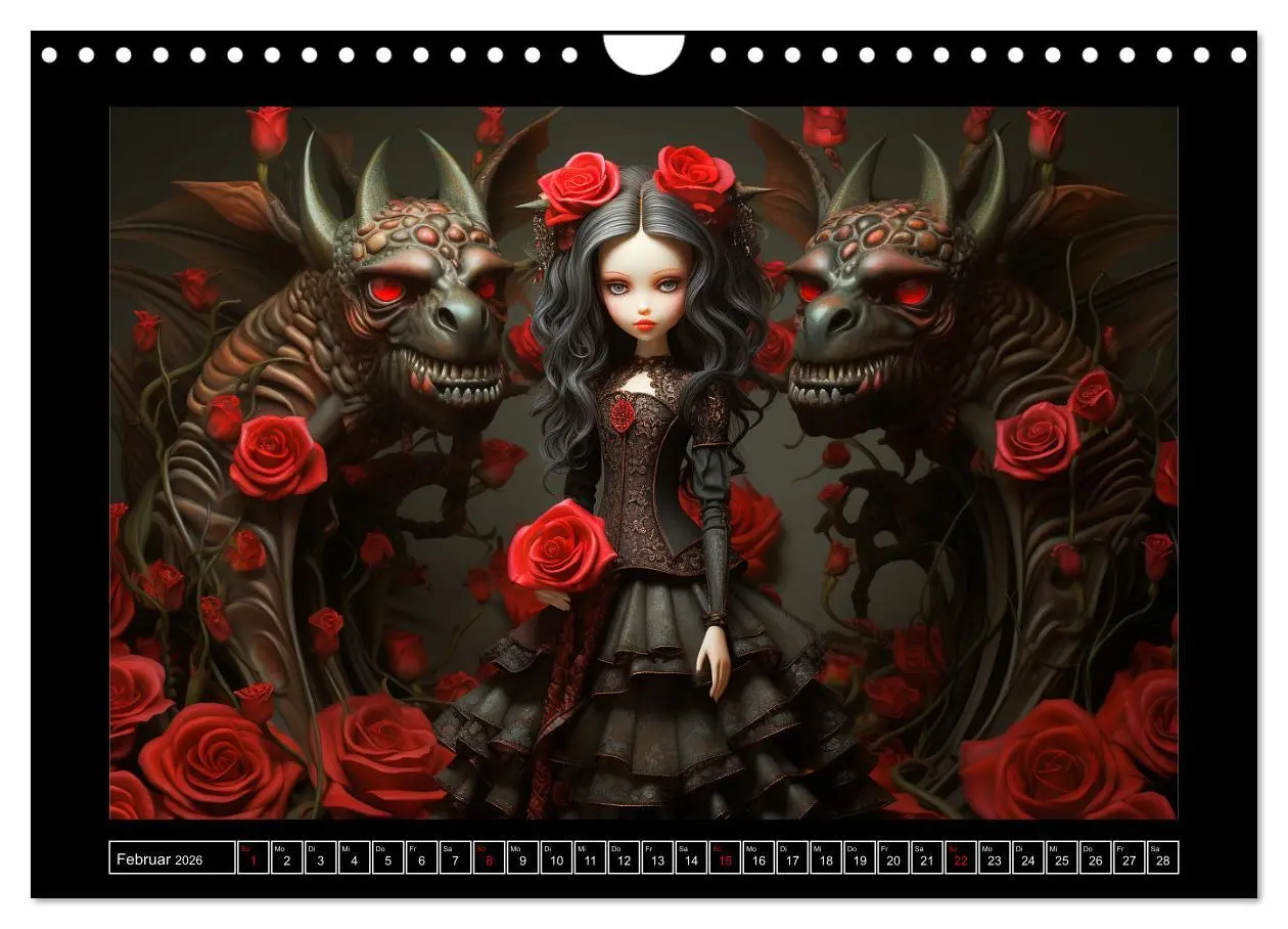 Bild: 9783457370117 | Little Gothic Queens. Surrealistische Illustrationen (Wandkalender...