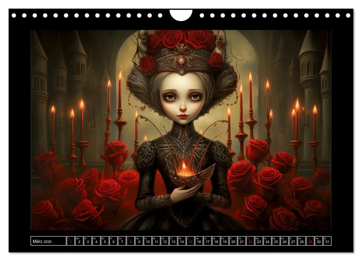 Bild: 9783457370117 | Little Gothic Queens. Surrealistische Illustrationen (Wandkalender...