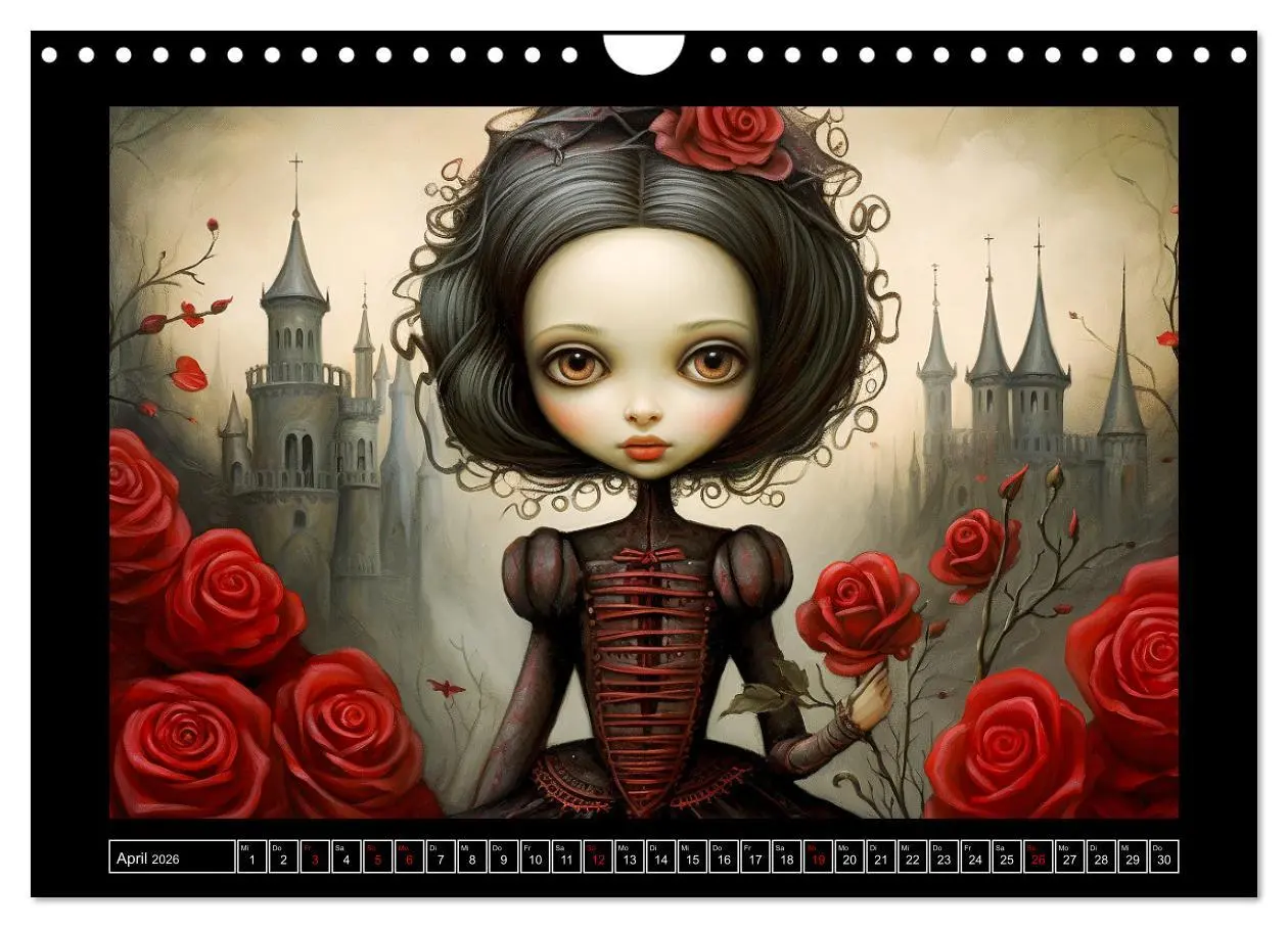 Bild: 9783457370117 | Little Gothic Queens. Surrealistische Illustrationen (Wandkalender...