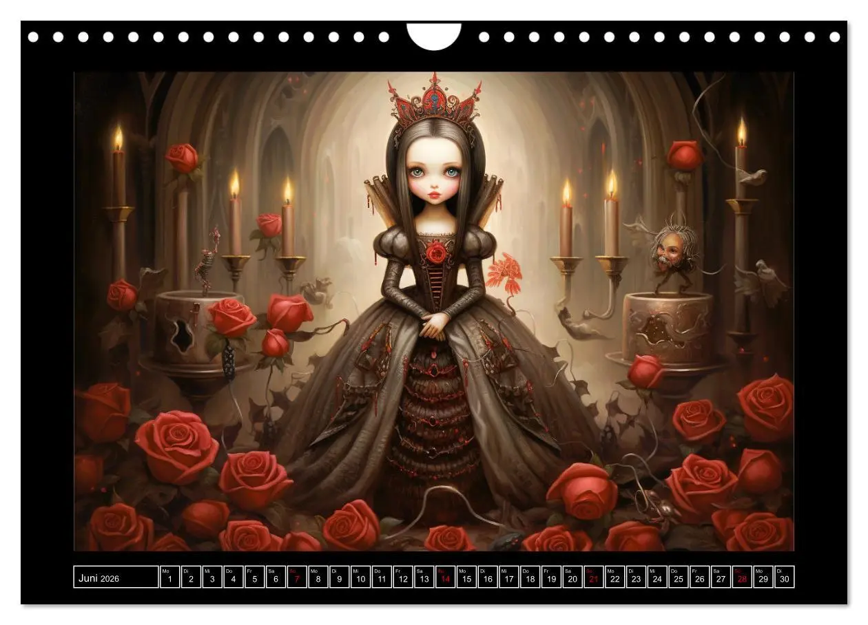 Bild: 9783457370117 | Little Gothic Queens. Surrealistische Illustrationen (Wandkalender...