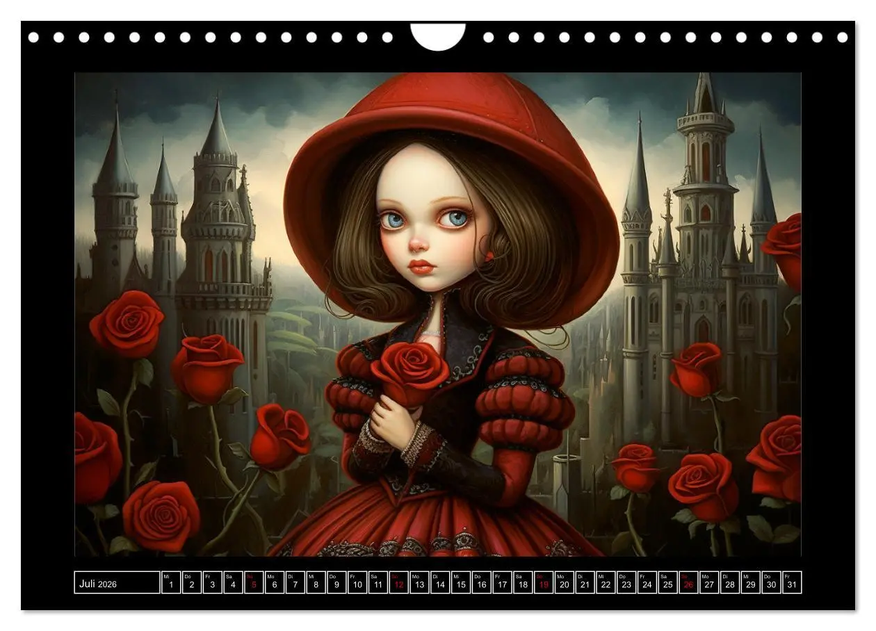 Bild: 9783457370117 | Little Gothic Queens. Surrealistische Illustrationen (Wandkalender...