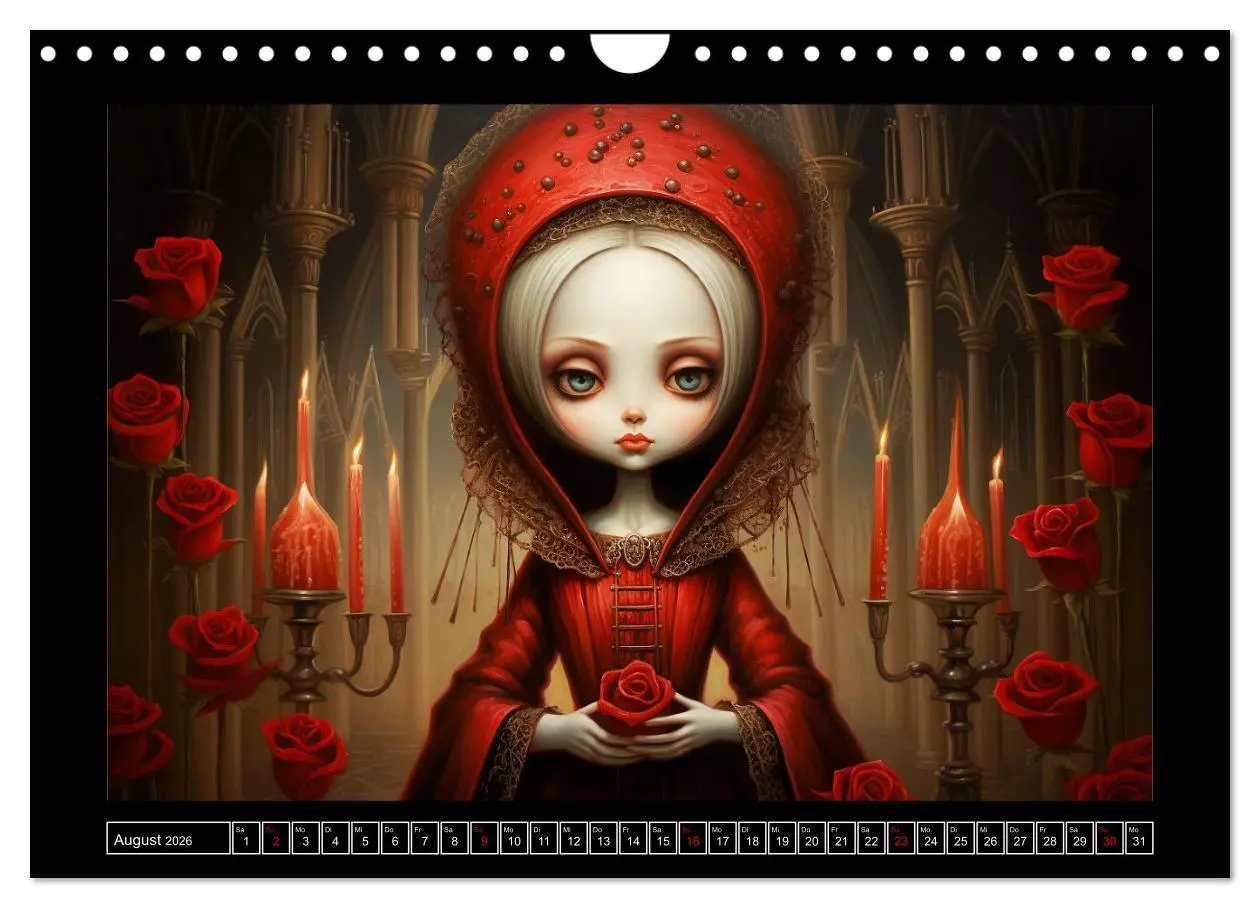 Bild: 9783457370117 | Little Gothic Queens. Surrealistische Illustrationen (Wandkalender...