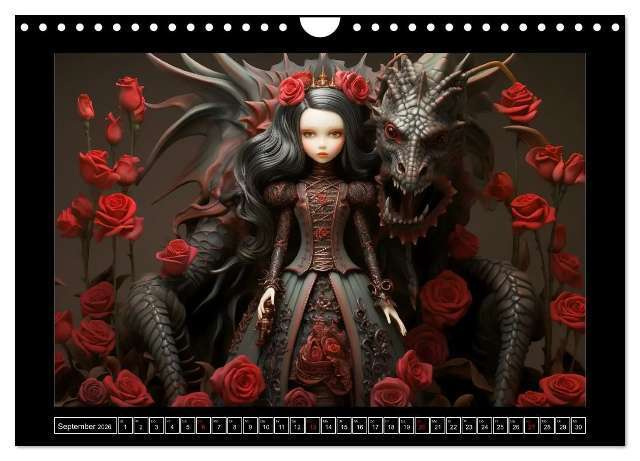 Bild: 9783457370117 | Little Gothic Queens. Surrealistische Illustrationen (Wandkalender...