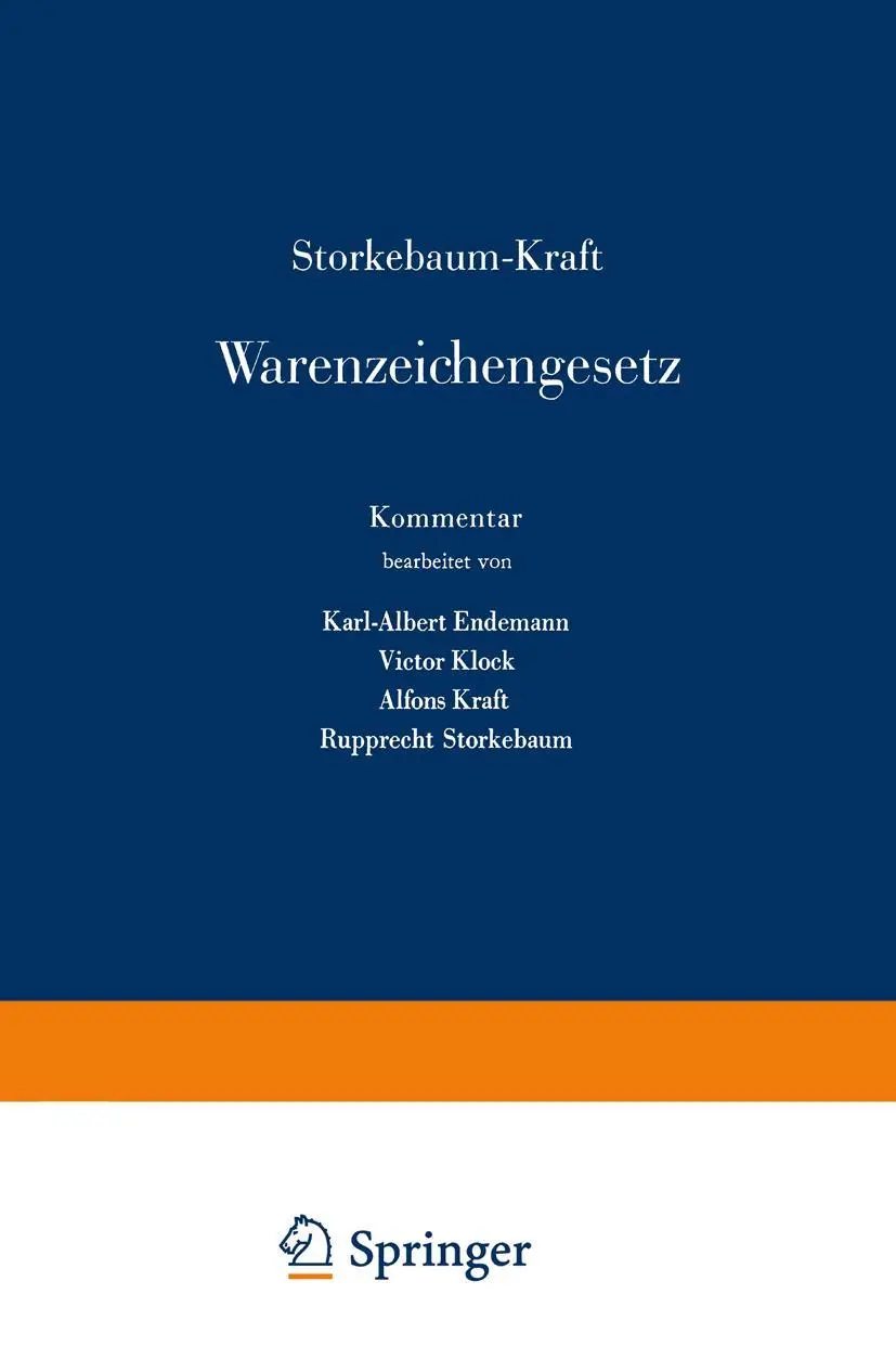 Cover: 9783642950117 | Storkebaum-Kraft Warenzeichengesetz | Kommentar | Storkebaum (u. a.)