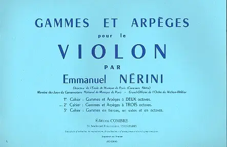 Cover: 9790230300117 | Gammes et arpèges vol.2 pour violon Gammes et arpèges à 3 octaves