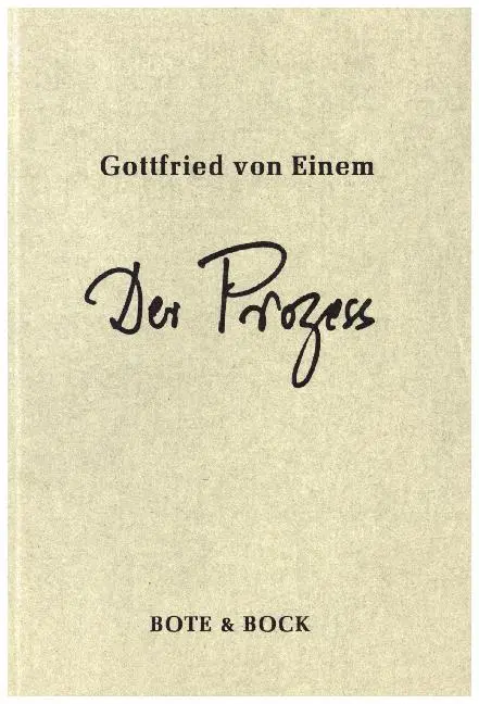 Cover: 9783793110217 | Der Prozeß | Oper in 9 Szenen. op. 14.. Textbuch/Libretto | Einem