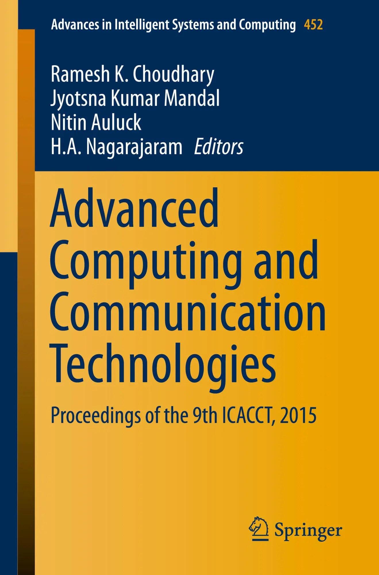 Cover: 9789811010217 | Advanced Computing and Communication Technologies | Choudhary (u. a.)