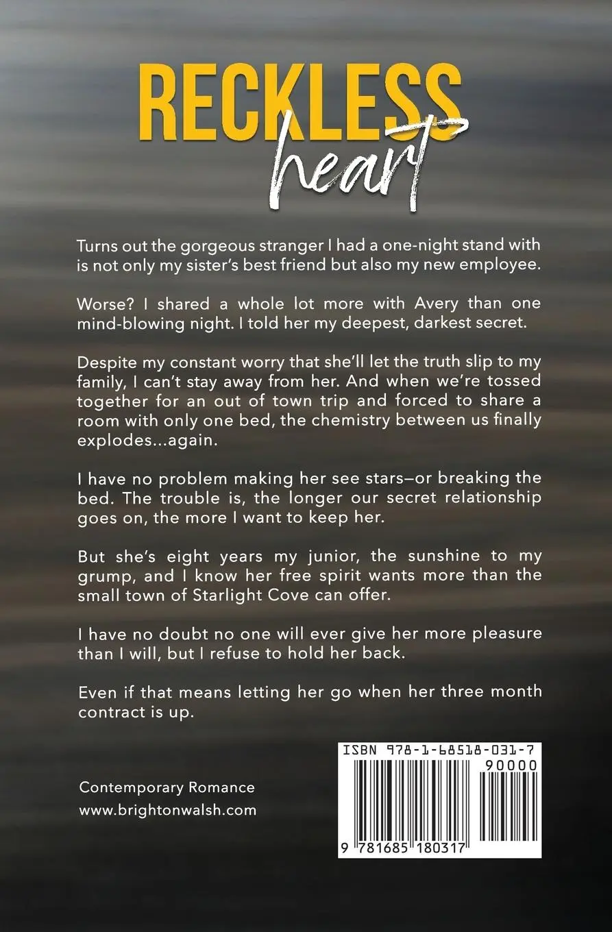 Rückseite: 9781685180317 | Reckless Heart | A Best Friend's Brother Small Town Romance | Walsh