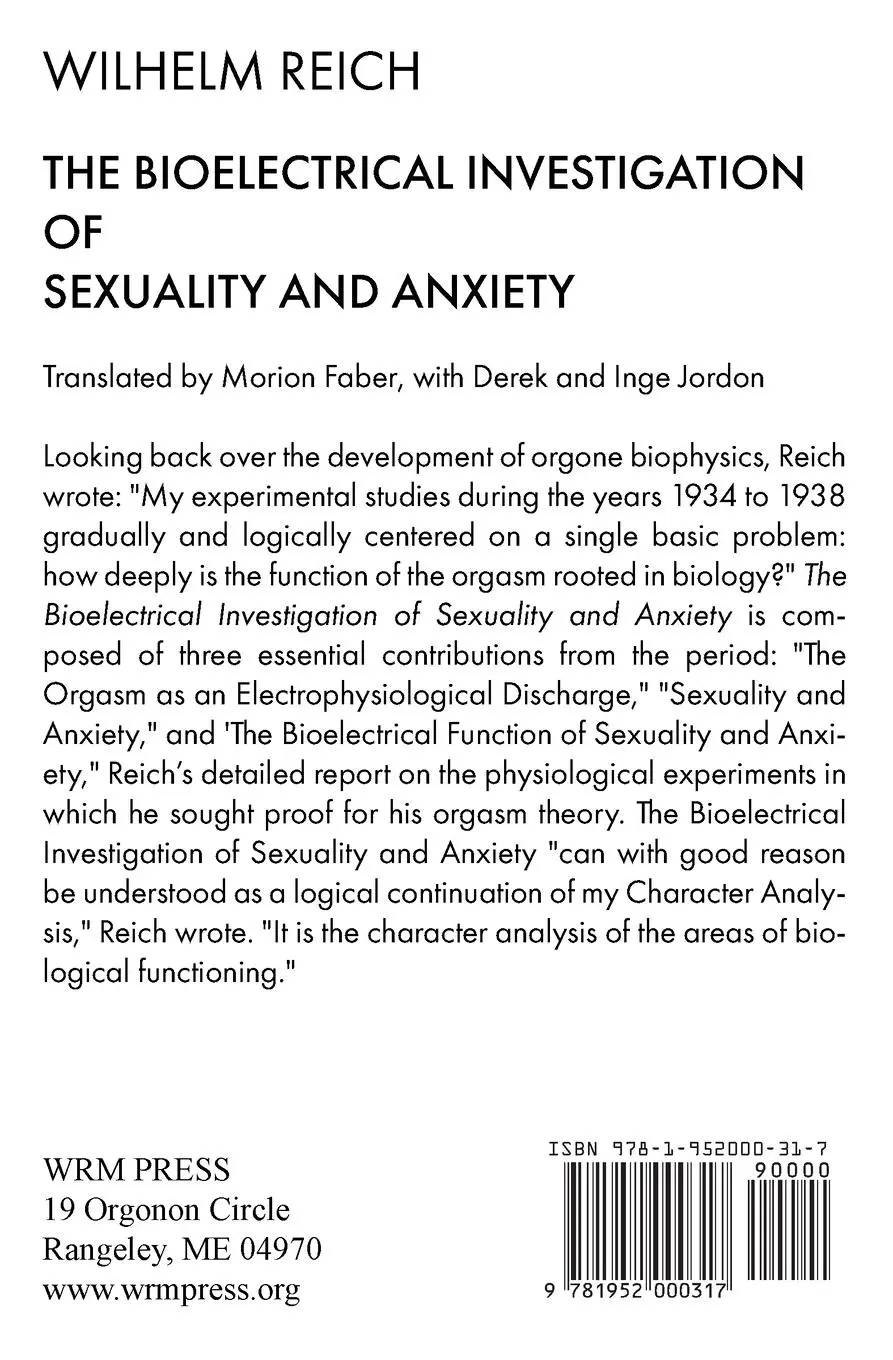 Rückseite: 9781952000317 | The Bioelectrical Investigation of Sexuality and Anxiety | Reich
