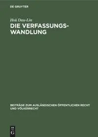 Cover: 9783111050317 | Die Verfassungswandlung | Hsü Dau-Lin | Buch | 182 S. | Deutsch