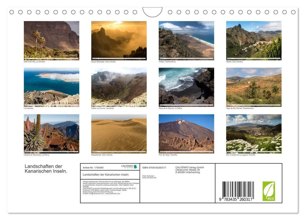 Bild: 9783435260317 | Landschaften der Kanarischen Inseln. (Wandkalender 2025 DIN A4...