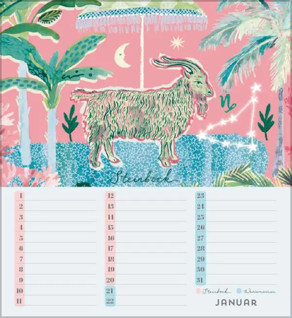 Bild: 9783731890317 | Geburtstagskalender Sternzeichen | Verlag Korsch | Kalender | 13 S.