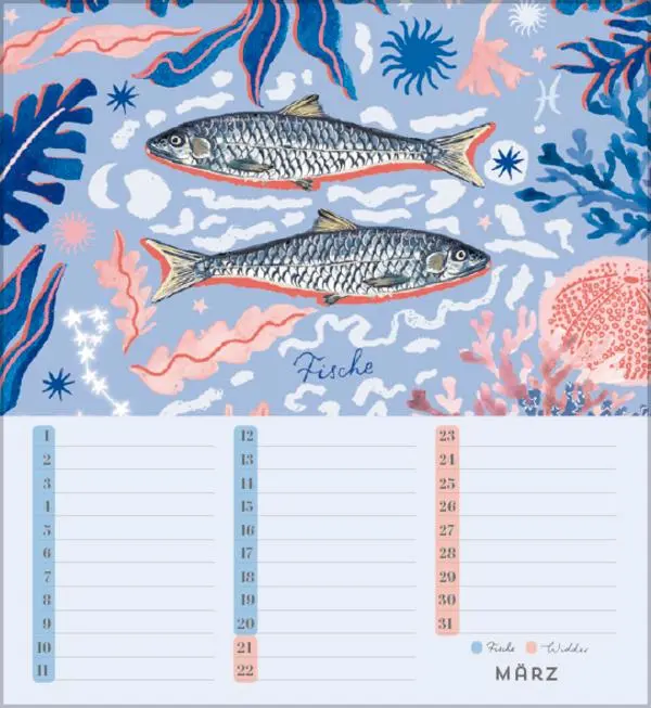 Bild: 9783731890317 | Geburtstagskalender Sternzeichen | Verlag Korsch | Kalender | 13 S.